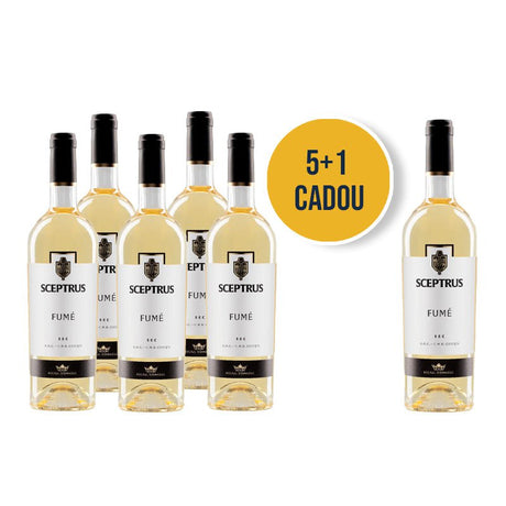 Beverages 5x Vin Alb Vincon Sceptrus Fumé Chardonnay&Sauvignon Blanc Sec 0.75L + 1 CADOU