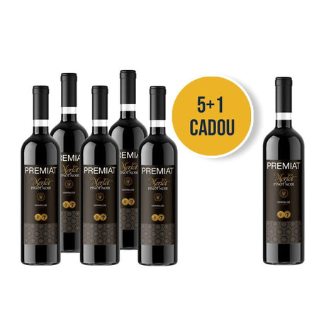 Beverages Taxă de Ambalaj 5x Vin Rosu Vincon Premiat Merlot & Pinot Noir Demidulce 0.75L + 1 CADOU