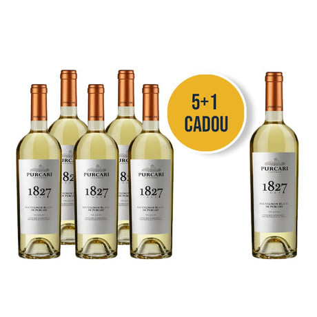 Beverages Taxă de Ambalaj 5x Vin Alb Purcari Sauvignon Blanc Sec 0.75L + 1 CADOU