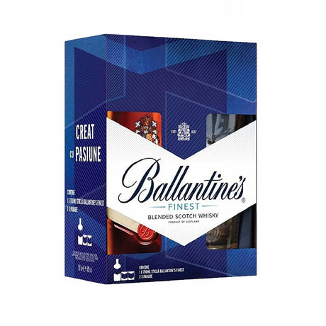 Beverages Whisky Scotch Ballantine's Blended 40% 0.7L + 2 pahare