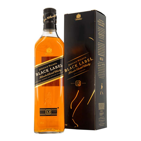 Beverages Whisky Scotch Johnnie Walker Black Label 12YO 40% 1L + Carton